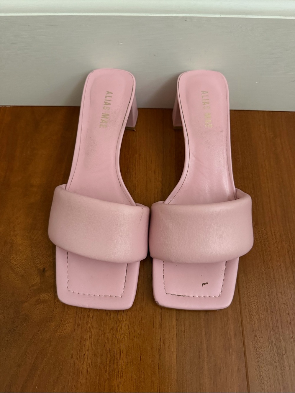 Alias Mae Pale Pink Padded Block Heel Mules